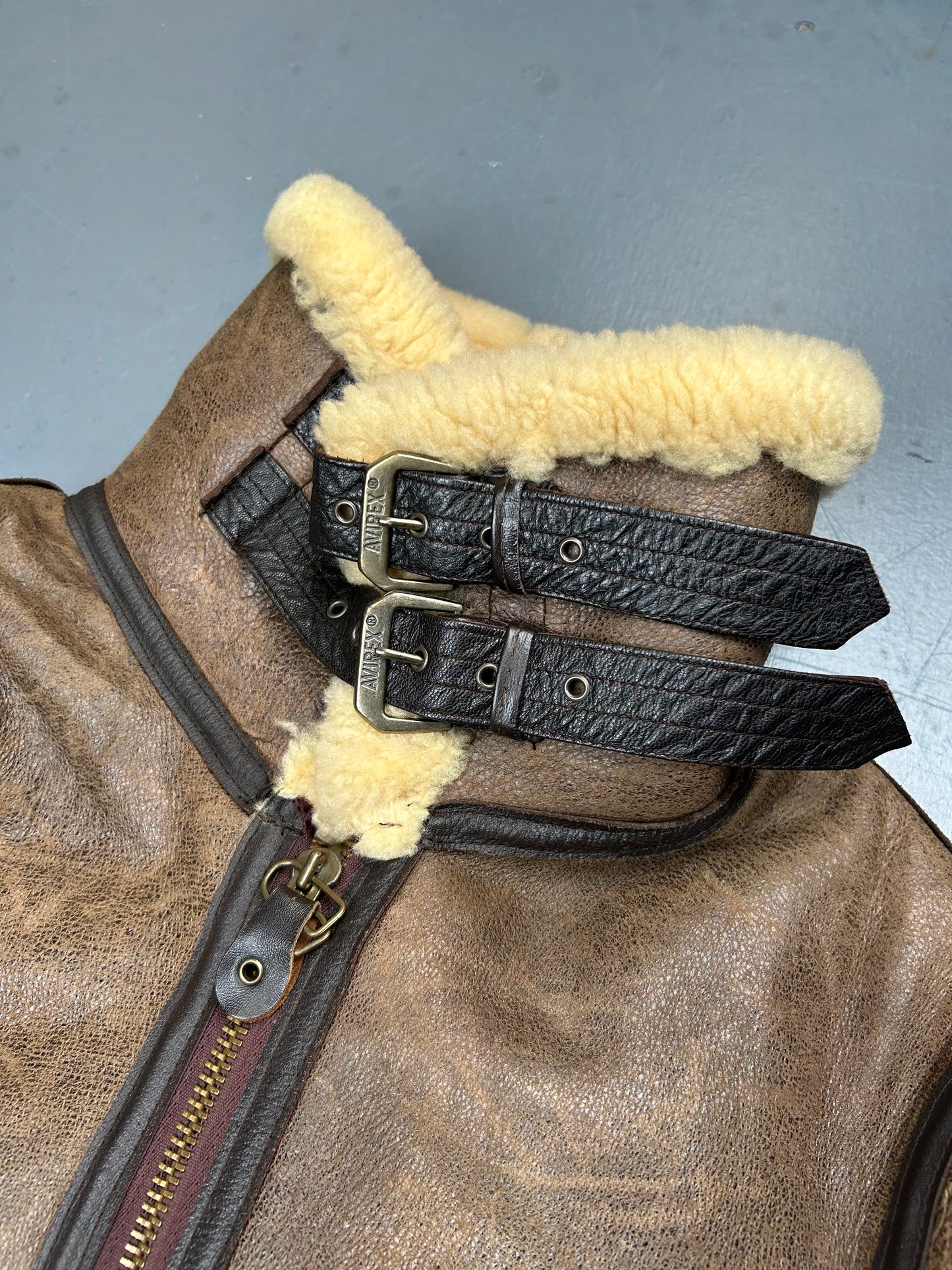 Vintage Avirex Shearling Leather Jacket
