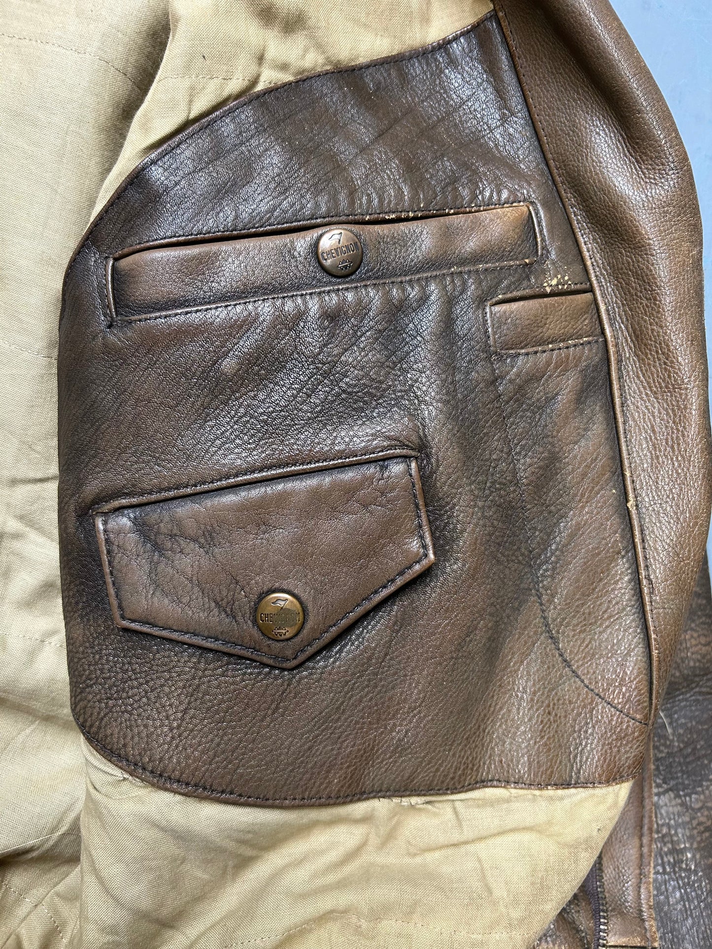 Vintage Chevignon Heavy Leather Jacket