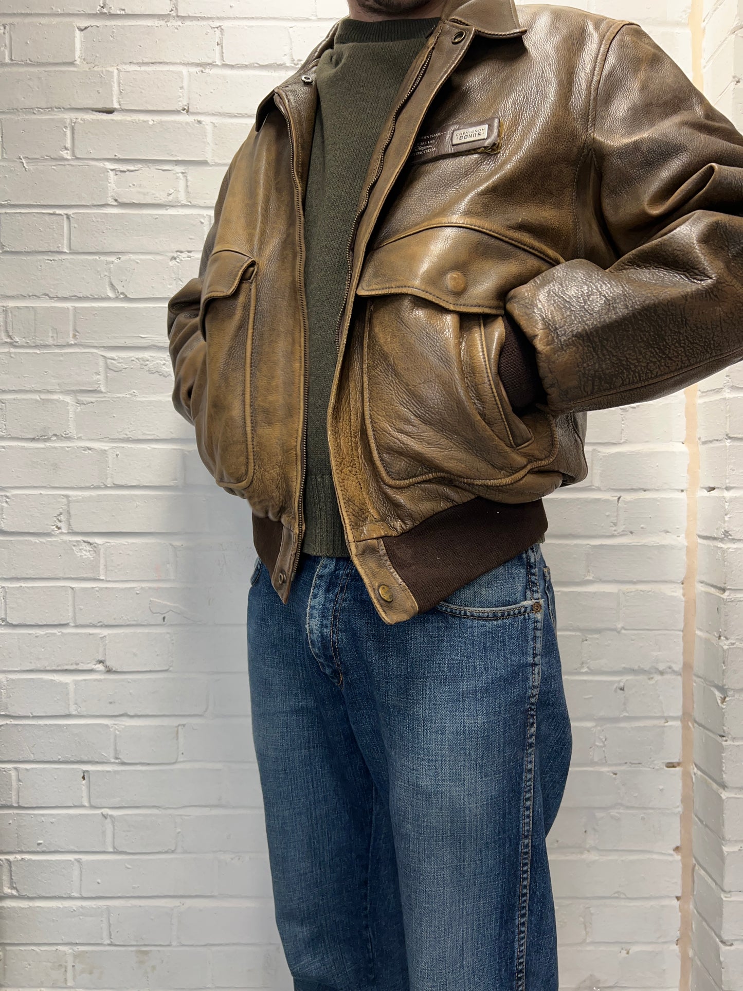 Vintage Chevignon Heavy Leather Jacket
