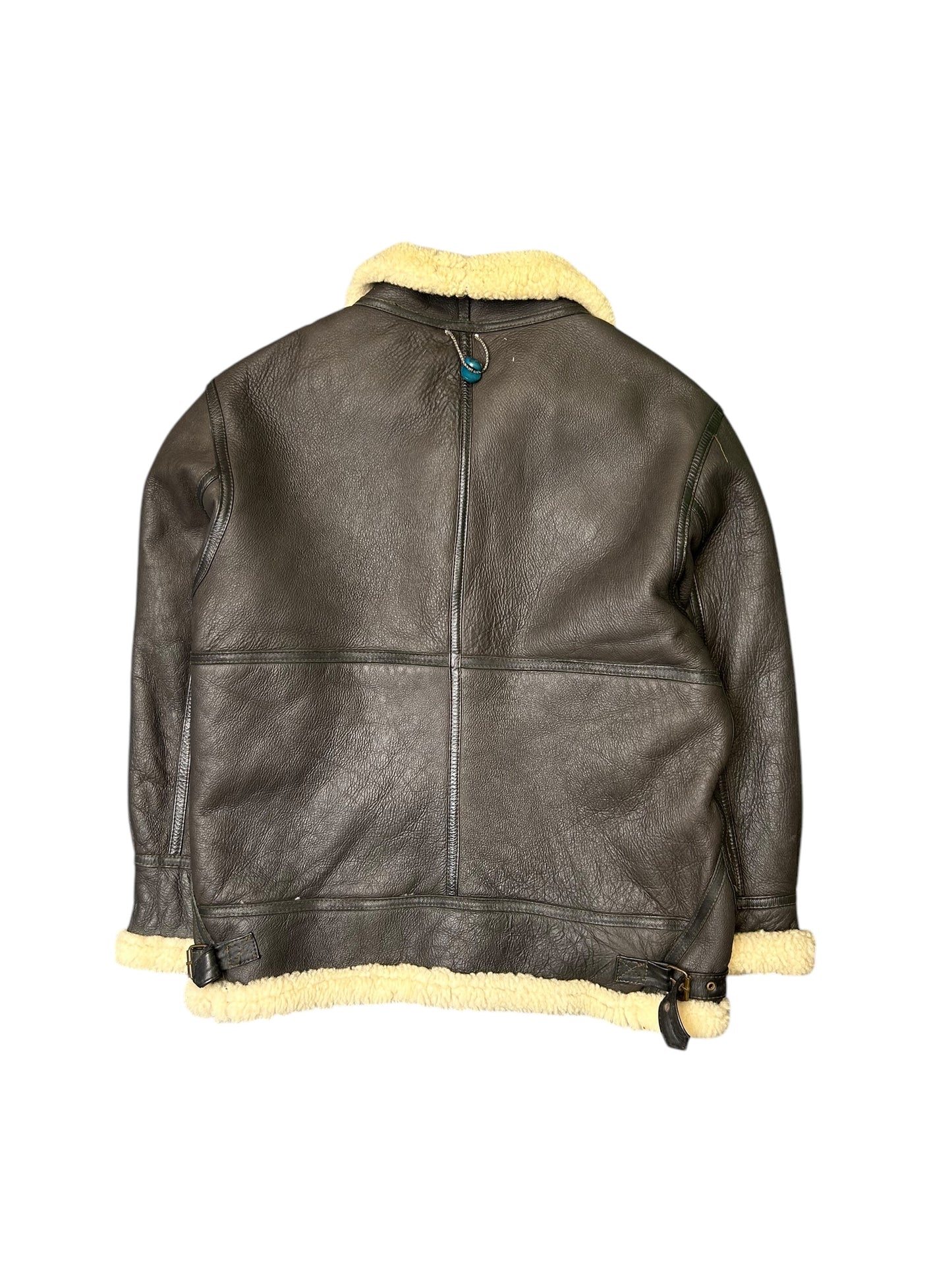 Vintage Shearling Leather Aviator Jacket